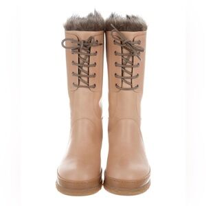 Brunello Cucinelli fur- lined Leather boots ,size 40